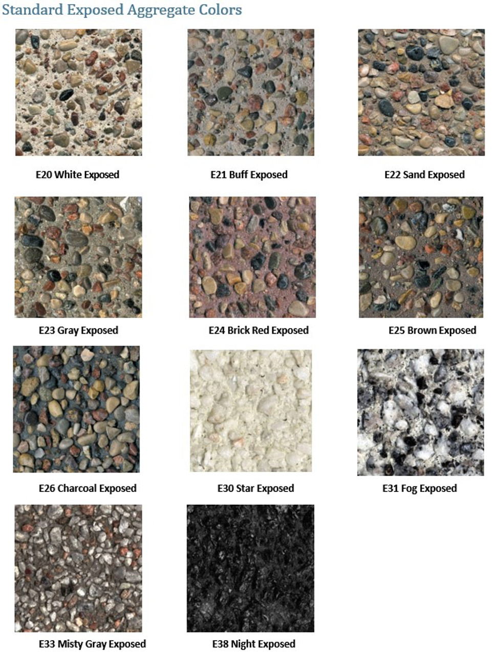 Exposed Aggregate Colors