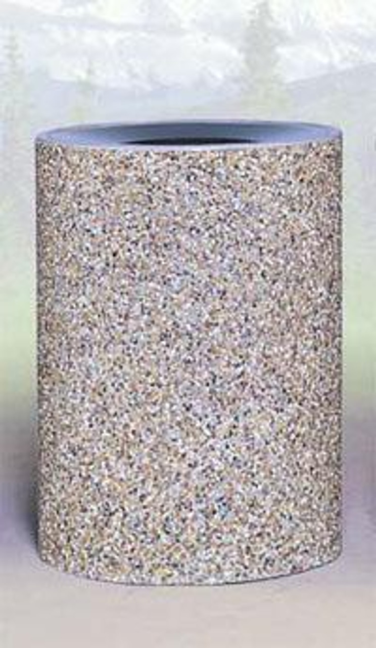 53 Gallon Concrete Funnel Top Outdoor Waste Container TF1151 Exposed Aggregate