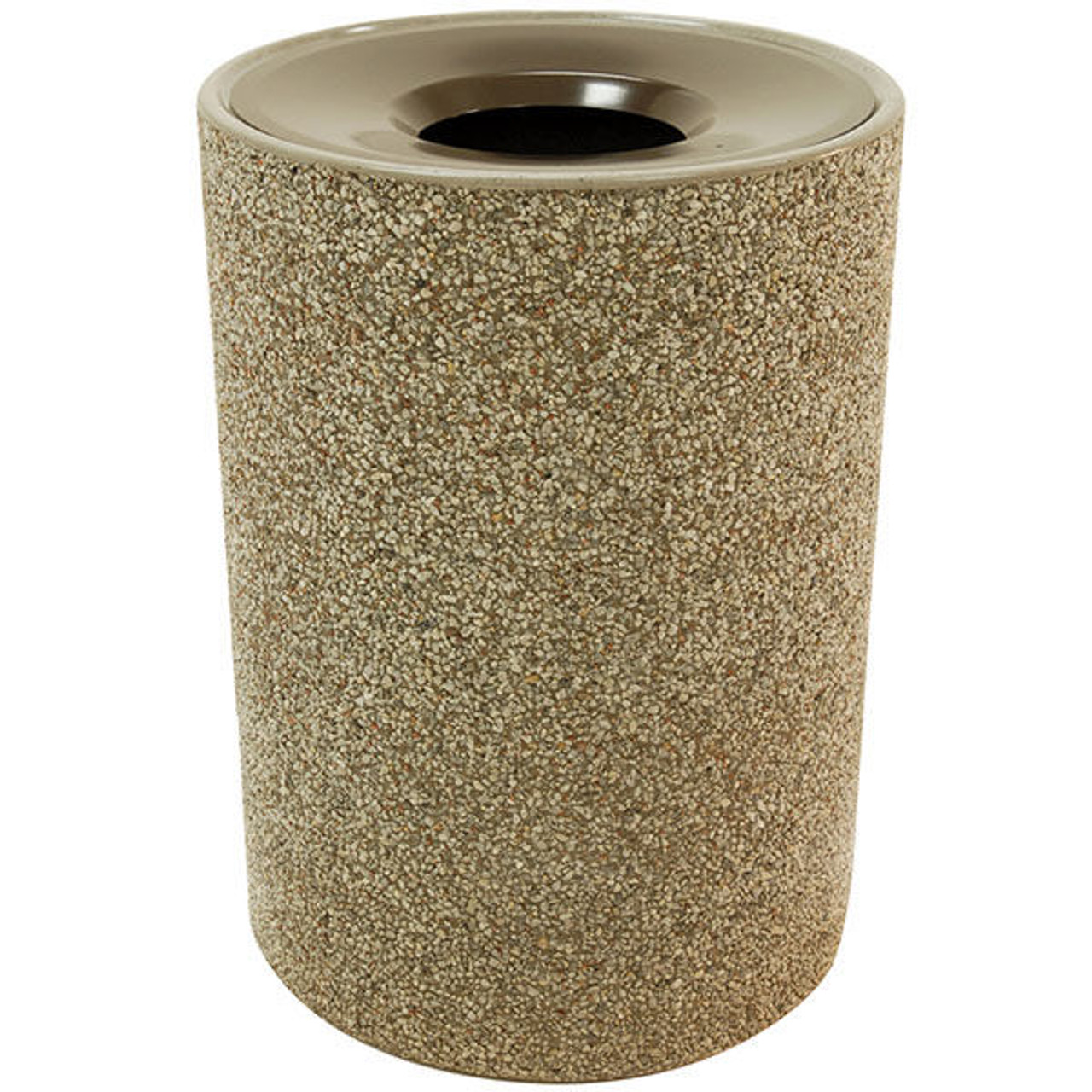 53 Gallon Concrete Funnel Top Outdoor Waste Container TF1151 Exposed Aggregate