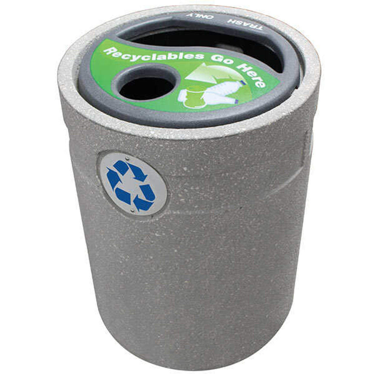 48 Gallon Concrete Outdoor Recycling Bin WS1196