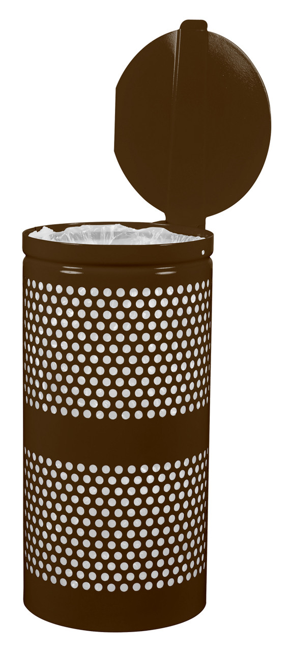 Perforated Trash Can in Coffee Gloss