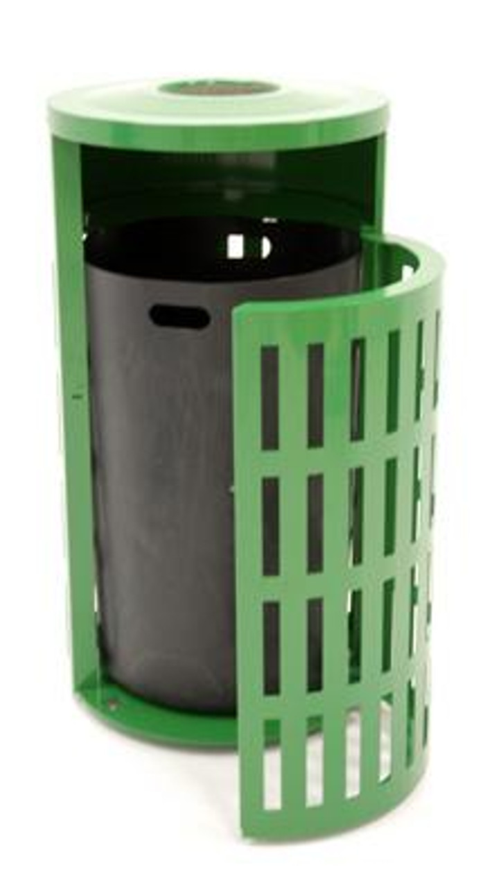 41 Gallon Metal Armor Outdoor Trash Can with Snuffer and Side Door MF3301