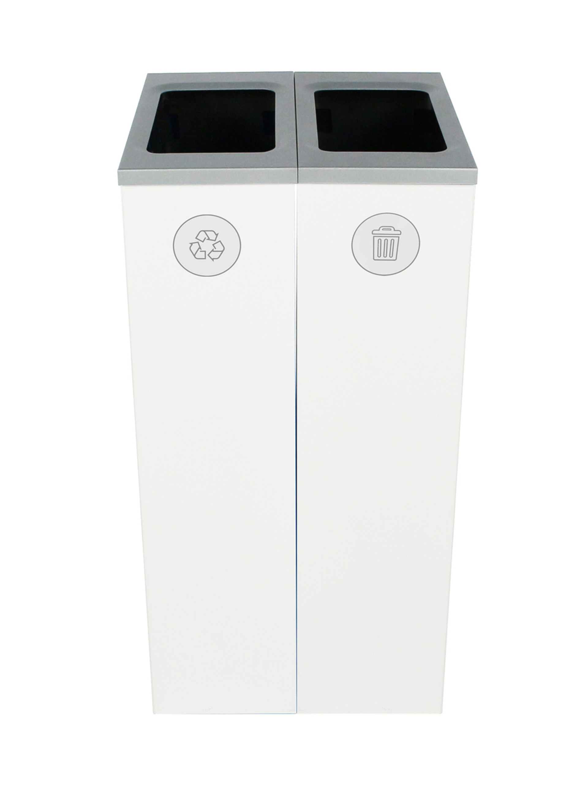 20 Gal. Spectrum Slim Dual Trash Can & Recycle Bin White 810709944