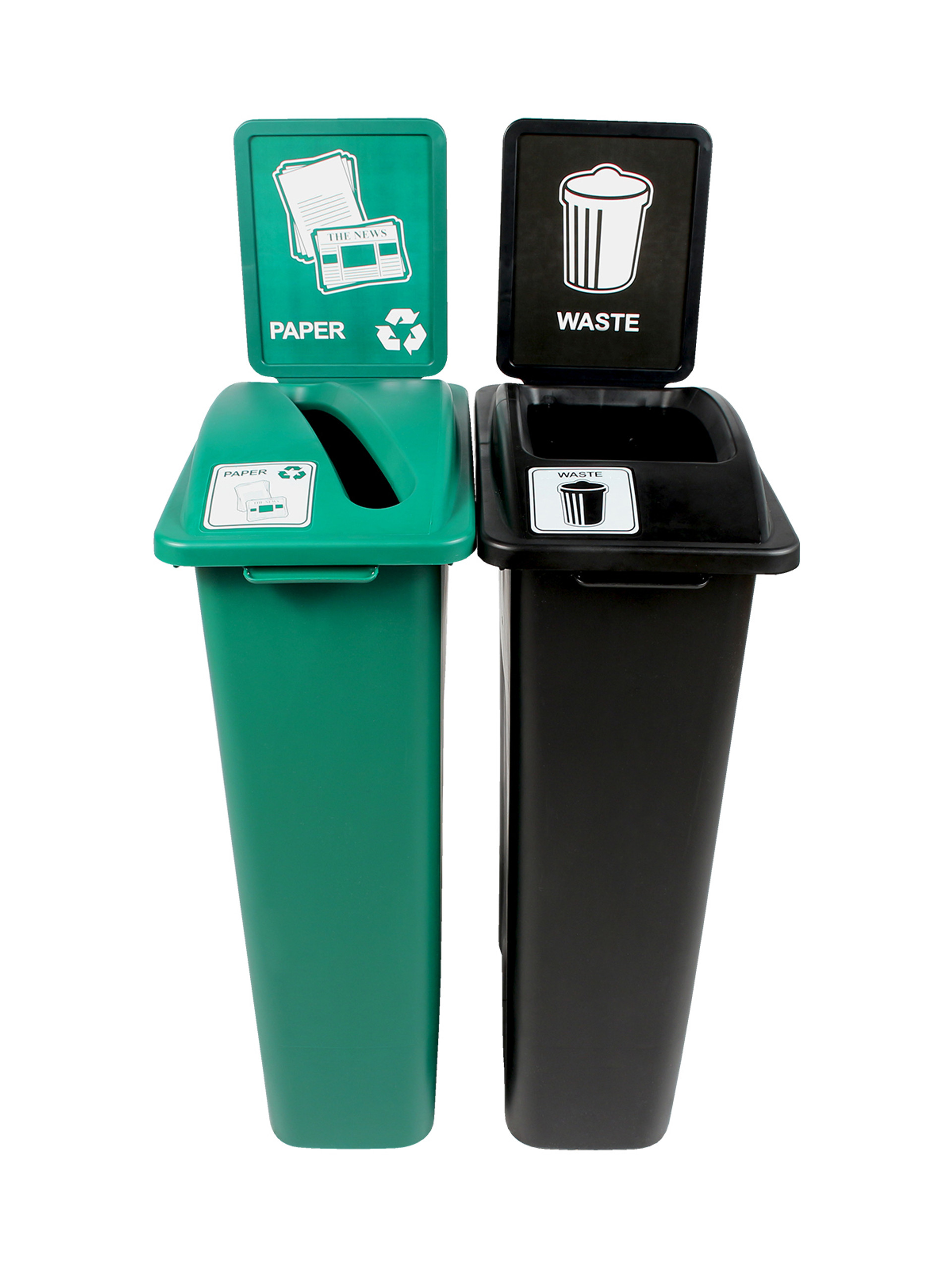 46 Gal Simple Sort Skinny Trash Can Recycle Bin Combo 8106040 34   8106040 34 01  78041.1589910862 