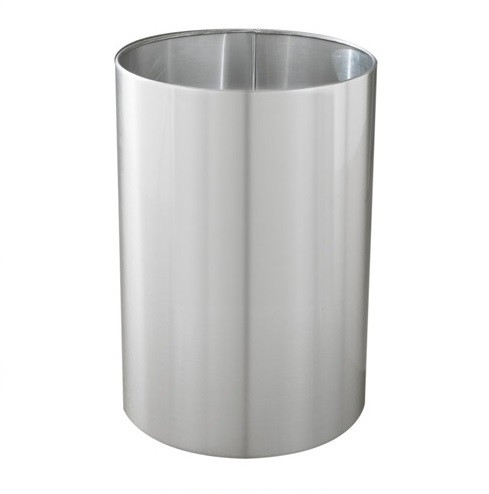 39 Gal. 20 x 29 Large Open Top Wastebasket Satin Aluminum