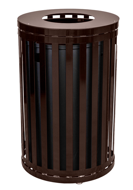 Hampton 45 Gallon Outdoor Side Gate Or Top Opening Trash Can Brown