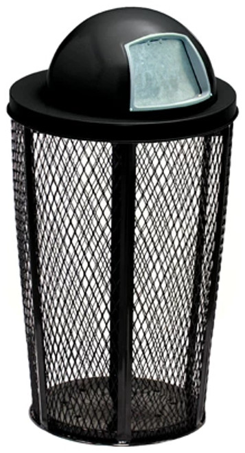 ORULA Outdoor Metal Slatted Trash Receptacle,Waste Receptacle，Commercial  Trash Cans,Zone Round Garbage Bin,Square Hotel Street Patio Indoor Metal