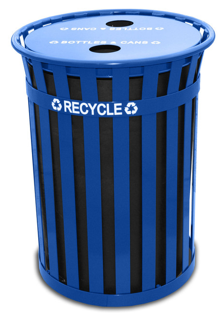 50 Gallon Witt Oakley Extra Large Recycling Outdoor City Trash Can MR50-FT-RBL