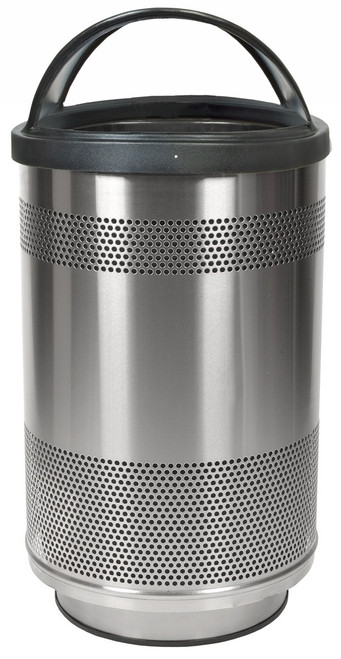 35 Gallon Stadium Series Stainless Steel Trash Container SC35-01-SS with Hood Top