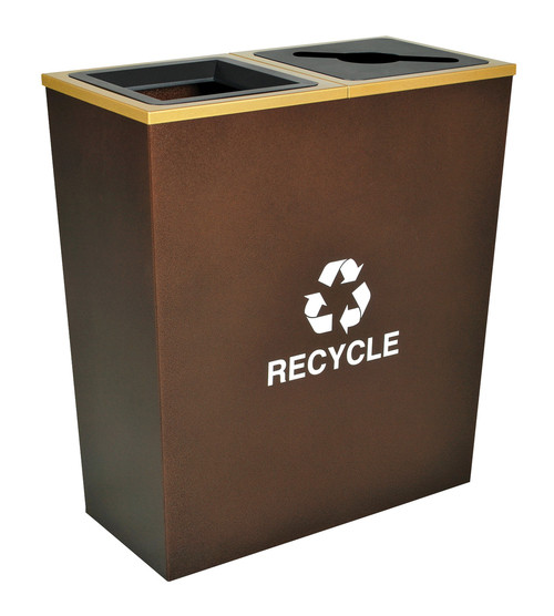 34 Gal. Extra Large Dual Recycling Trash Can RC-MTR-34 COMBO HCPR