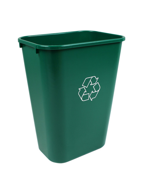 41 Quart Plastic Office Desk Side Recycling Wastebaskets Green 41QT-GN (8 Pack)