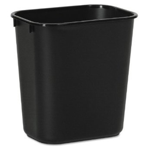 28 Quart Plastic Office Desk Side Wastebaskets Black 28QT-BK (12 Pack)