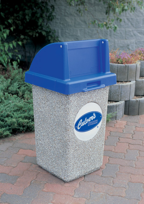 30 Gal. Custom Logo Concrete Square Outdoor Trash Can CLTF1015
