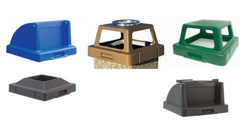 5 Lid Options: Push Door, 4 Way Open with Ashtray, 4 Way Open, Push Door with Tray Topper, and Pitch In