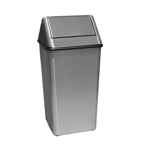 13 Gallon Metal Stainless Steel Square Trash Can 1311HTSS