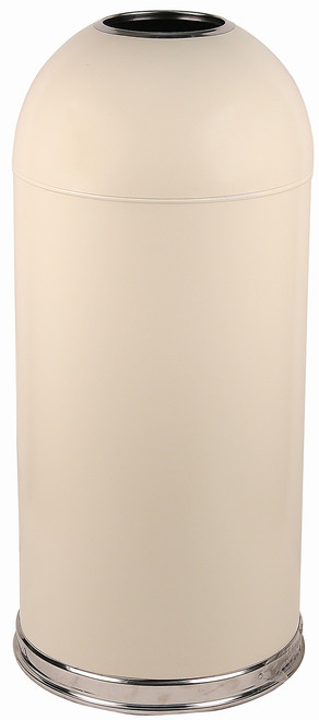 15 Gallon Metal Open Dome Top Trash Can 415DTAL Almond