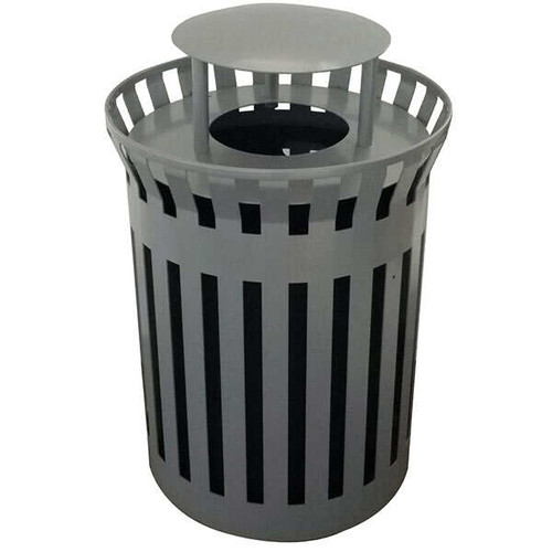 38 Gal. Flat Steel Waste Container with Rain Hood Top MF3399