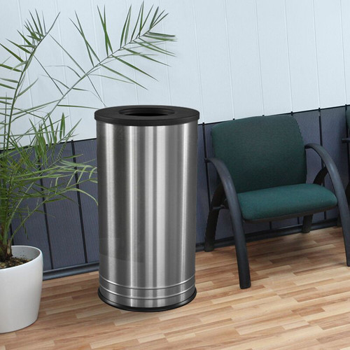 Stainless Steel Trash Can at Office