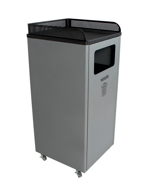 32 Gallon Metal COURTSIDE SINGLE Food Court Trash Can 810400 (WASTE)