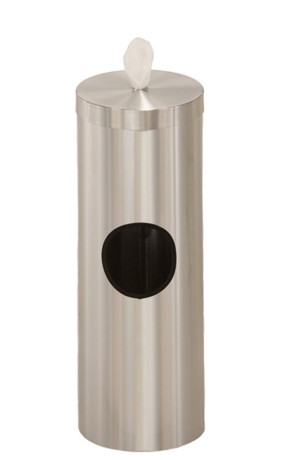 2 Gallon Floor Standing Sanitizing Wipe Dispenser F1028 Satin Aluminum