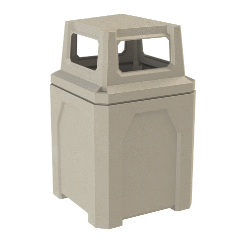 42 Gallon Square Plastic Outdoor Trash Can with Dome Lid 73290199 (6 Colors)