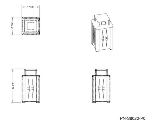 Steel Trash Receptacle Drawing