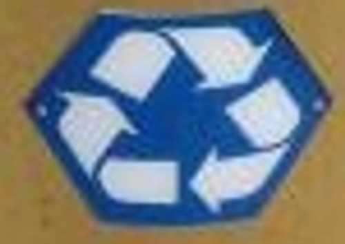 Hexagon Silk Screen Recycle Logo Blue