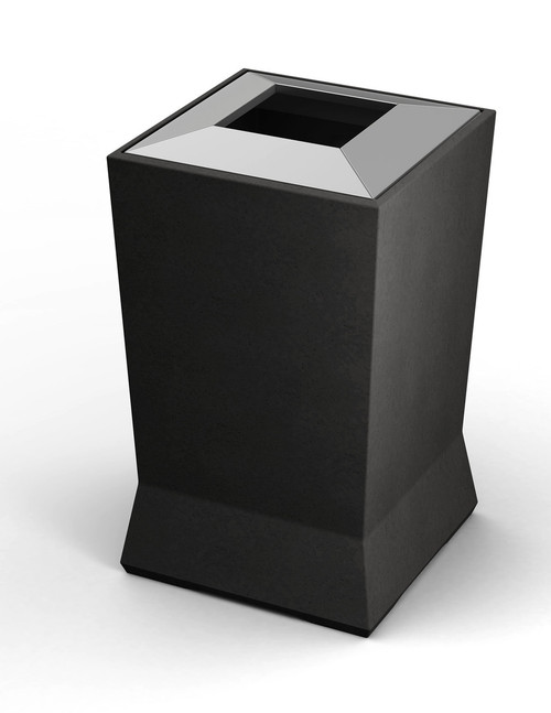 39 Gal. ModTec Plastic & Steel Designer Trash Can 724666 Gunmetal