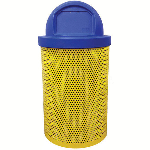 32 Gallon Perforated Steel Outdoor Waste Receptacle MF3083