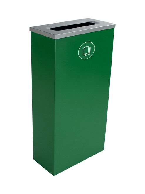 10 Gallon Steel Spectrum Slim Paper Collector Recycle Bin Green 8107064-3