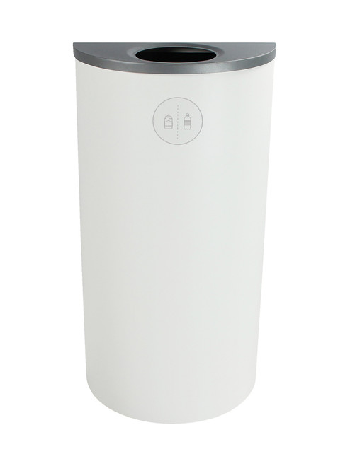 8 Gallon Steel Spectrum Half Round Trash Can White 8107032-4