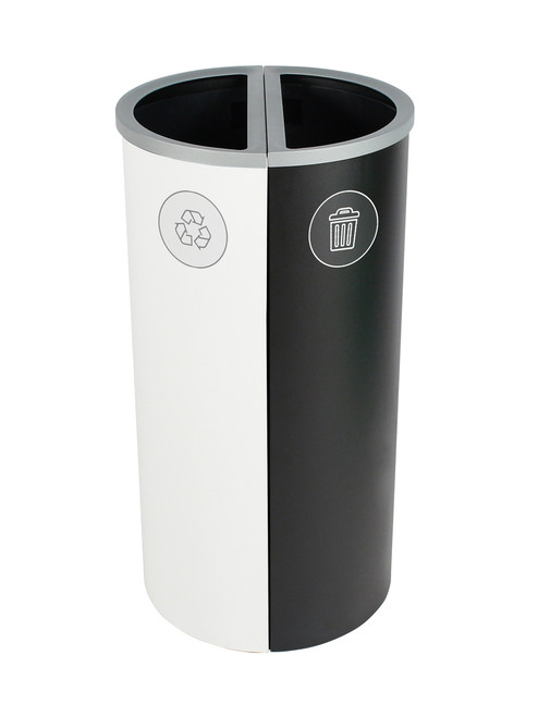 16 Gallon Spectrum Round Trash Can & Recycle Bin White/Black 8107087-44