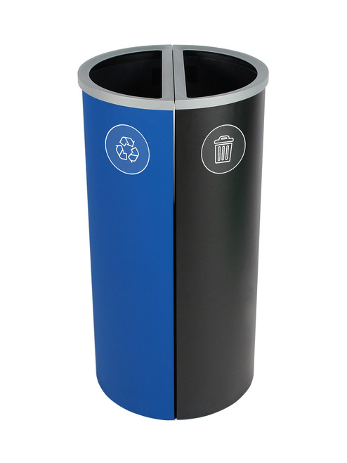16 Gal. Spectrum Round Trash Can & Recycle Bin Blue/Black 8107082-14