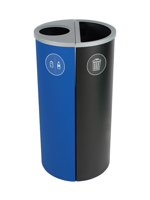 16 Gallon Spectrum Round Trash Can & Recycle Bin Blue/Black 8107082-14