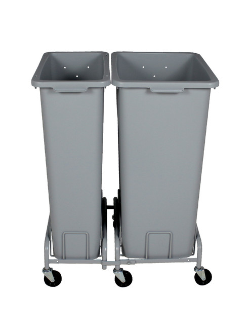 55 GallonPlastic Extra Large & Slim Trash Can with Wheels Combo (4 Color Choices) 