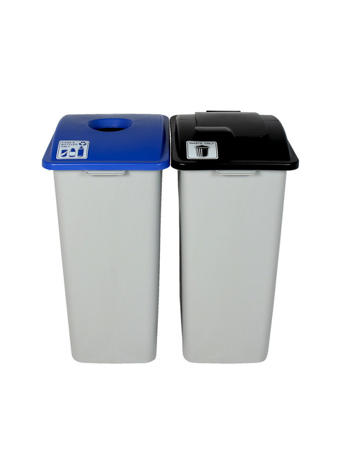 64 Gallon Simple Sort XL Trash Can Recycle Bin Combo 8111026-15 (Circle, Waste Lift Lid Openings)