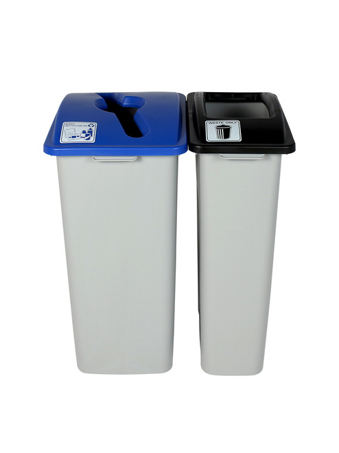 55 Gallon Simple Sort Trash Can Recycle Bin Combo 8111020-24 (Mixed, Waste Openings)