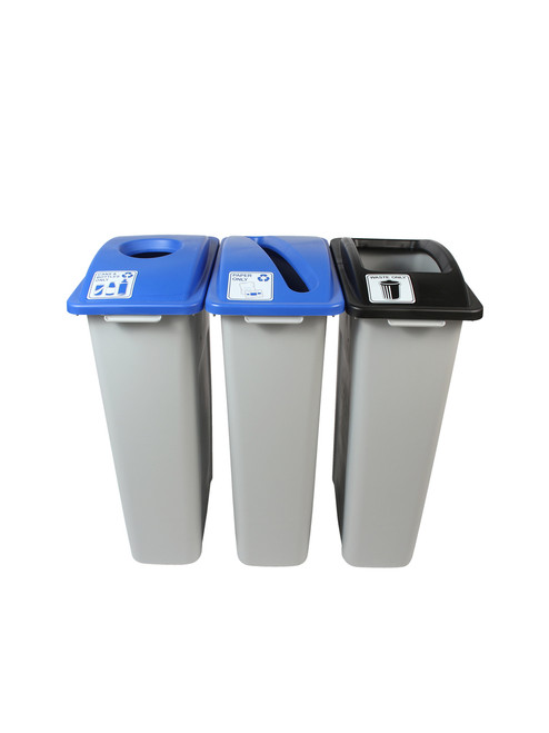 69 Gallon Simple Sort Skinny Recycle Bin Center 8105053-134 (Cans, Paper, Waste)