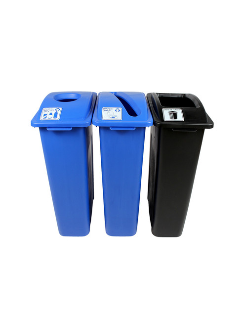 69 Gallon Simple Sort Skinny Recycle Bin Center 8106048-134 (Cans, Slot, Waste)