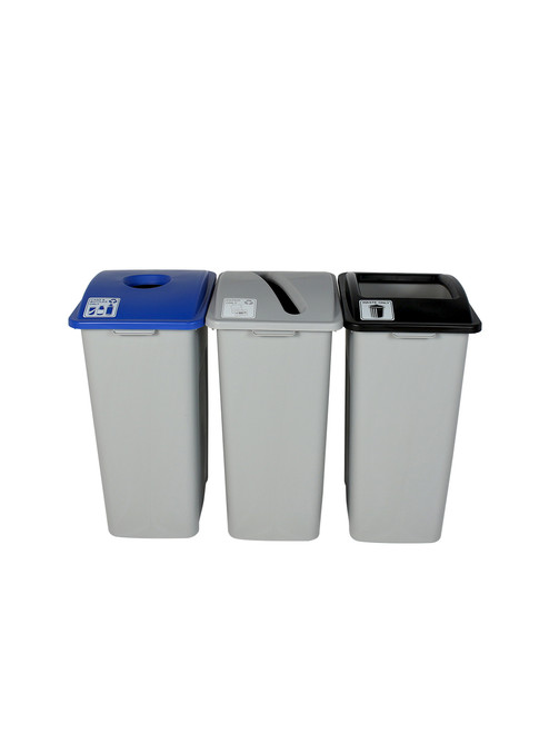 96 Gallon Simple Sort Skinny Recycling Center 8111048-134 (Cans, Paper, Waste Openings)