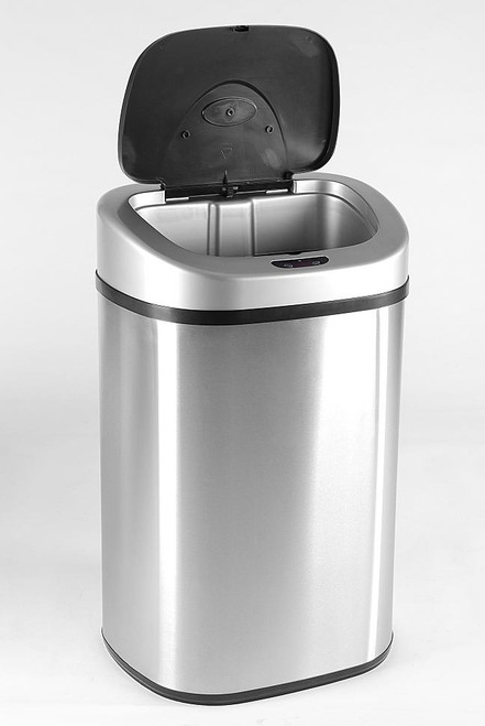 Nine Stars White Stainless-Steel 21 Gallon Open Top Trash Can