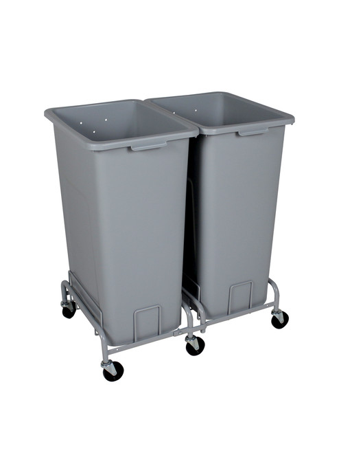 56 Gallon Plastic Extra Large Trash Cans with Wheels Combo