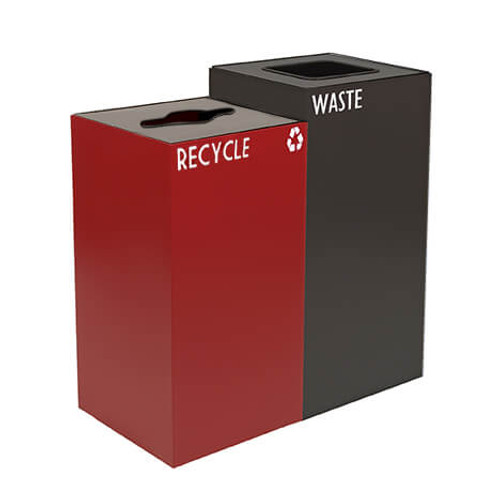 60 Gallon Connectable Geocube Double 28GC04-32GC03 Combo Recycling Bin (5 Color Choices)