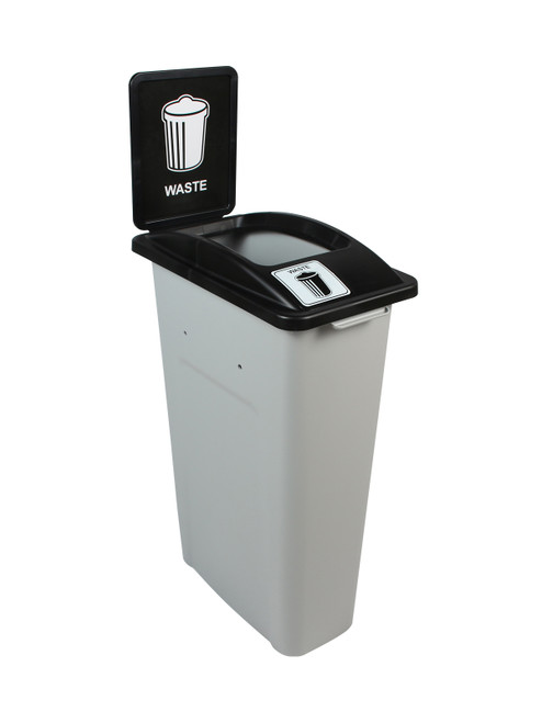 23 Gallon Skinny Simple Sort Waste Can with Sign (Waste, Open Top)