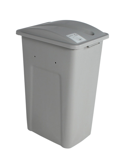 32 Gallon XL Simple Sort Recycling Bin (Paper, Gray Lid)