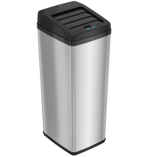 13 Gal. iTouchless Odor Blocking Trash Can Stainless Steel