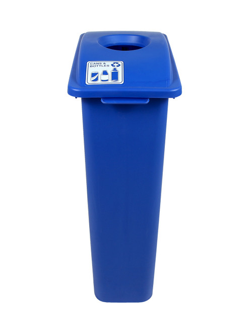 23 Gallon Blue Skinny Simple Sort Recycle Bin