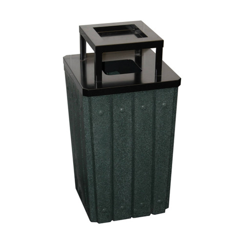 32 Gallon Heavy Duty Green Granite Ash Trash Can with Liner S8295S-00-165