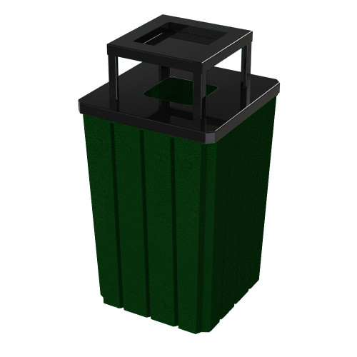 32 Gallon Heavy Duty Green Ash Trash Can with Liner S8295S-00-075