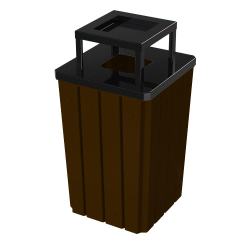 32 Gallon Heavy Duty Brown Ash Trash Can with Liner S8295S-00-073